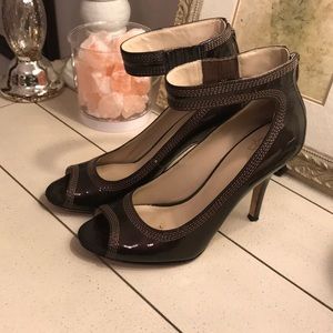 Joan & David brown Patton heels.